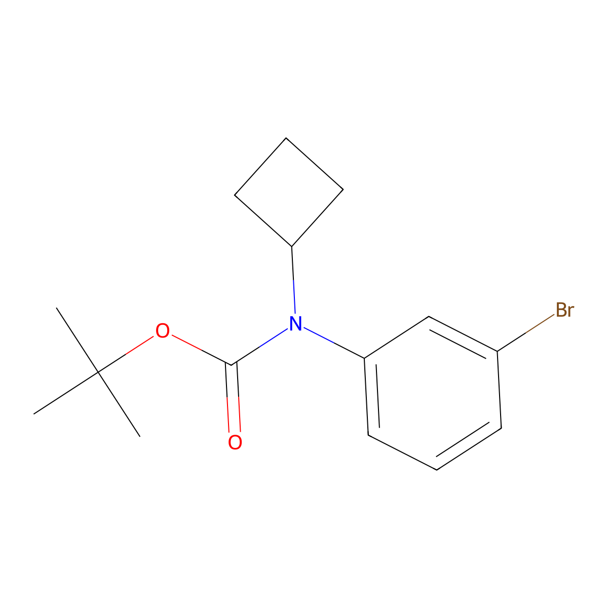tert-butyl N-(3-bromophenyl)-N-cyclobutylcarbamate molecular structure, CAS 2680717-66-0