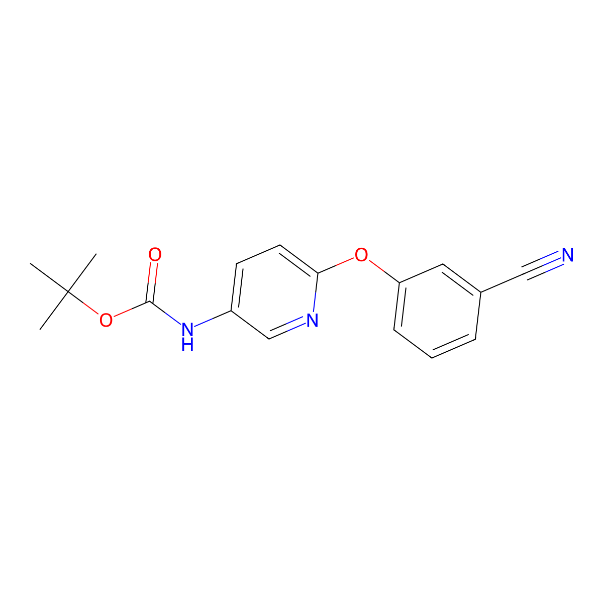 tert-butyl N-[6-(3-cyanophenoxy)pyridin-3-yl]carbamate molecular structure, CAS 2680717-67-1