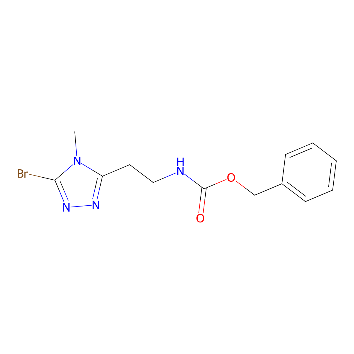 benzyl N-[2-(5-bromo-4-methyl-4H-1,2,4-triazol-3-yl)ethyl]carbamate molecular structure, CAS 2680717-76-2