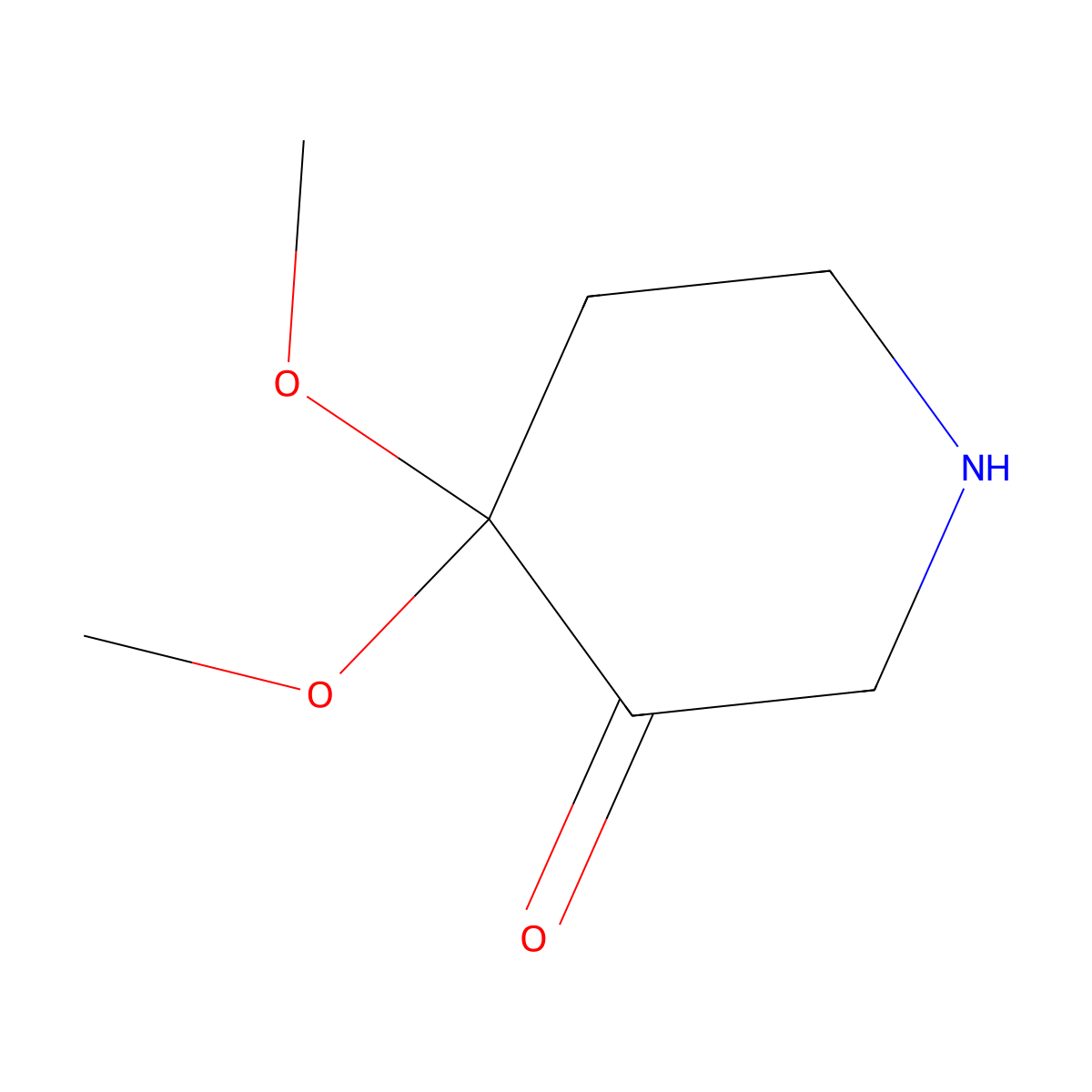 4,4-Dimethoxypiperidin-3-one molecular structure, CAS 2680717-80-8