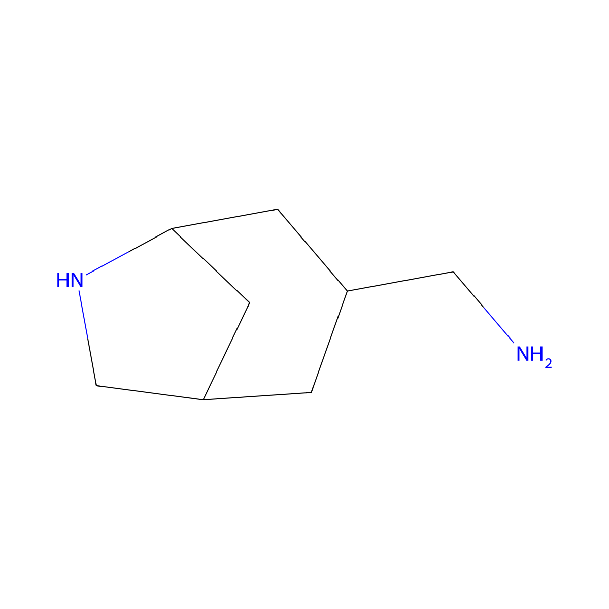 1-{6-Azabicyclo[3.2.1]octan-3-yl}methanamine molecular structure, CAS 2680717-85-3