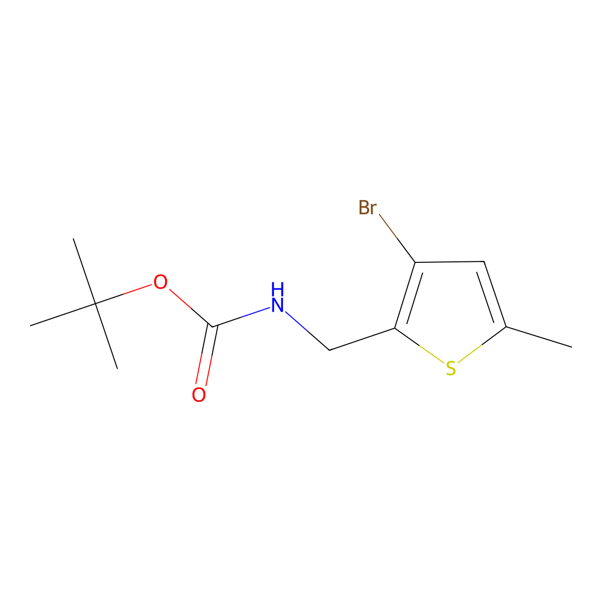 tert-butyl N-[(3-bromo-5-methylthiophen-2-yl)methyl]carbamate molecular structure, CAS 2680717-87-5