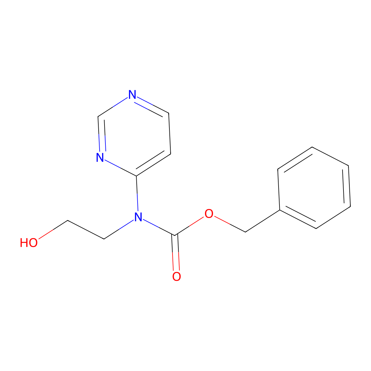 benzyl N-(2-hydroxyethyl)-N-(pyrimidin-4-yl)carbamate molecular structure, CAS 2680717-95-5