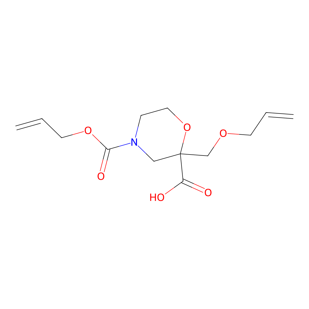 4-[(Prop-2-en-1-yloxy)carbonyl]-2-[(prop-2-en-1-yloxy)methyl]morpholine-2-carboxylic acid molecular structure, CAS 2680717-96-6