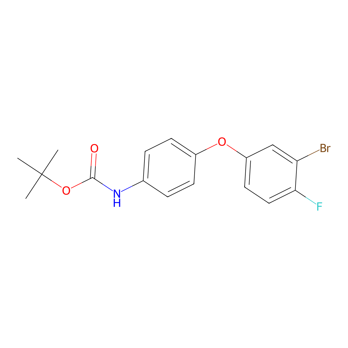 tert-butyl N-[4-(3-bromo-4-fluorophenoxy)phenyl]carbamate molecular structure, CAS 2680717-99-9