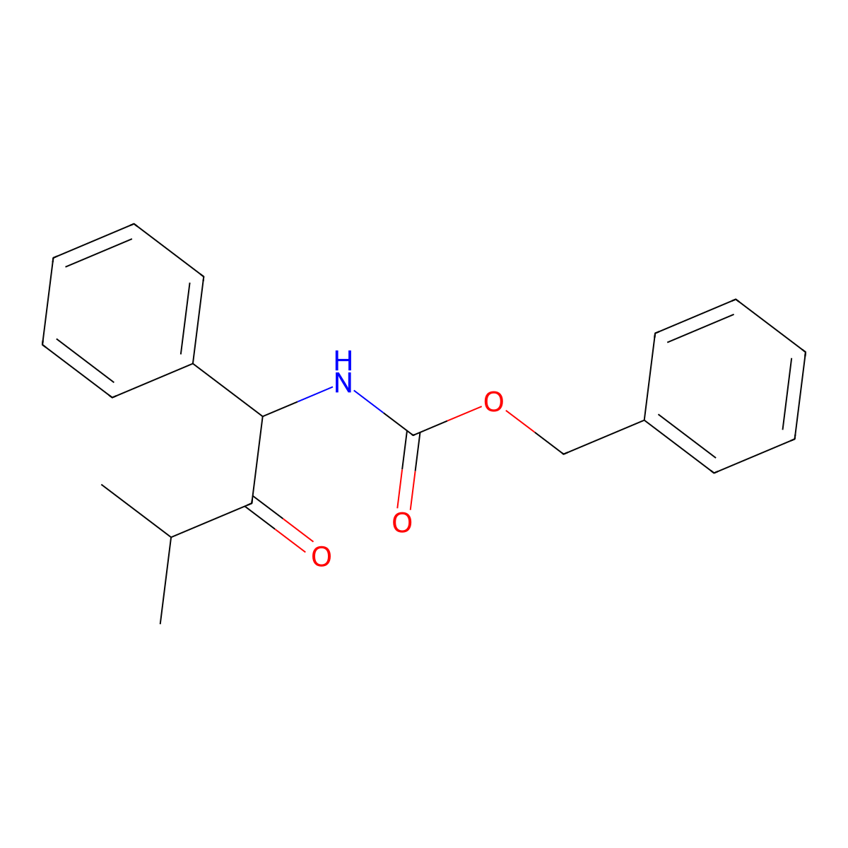 benzyl N-(3-methyl-2-oxo-1-phenylbutyl)carbamate molecular structure, CAS 2680718-02-7