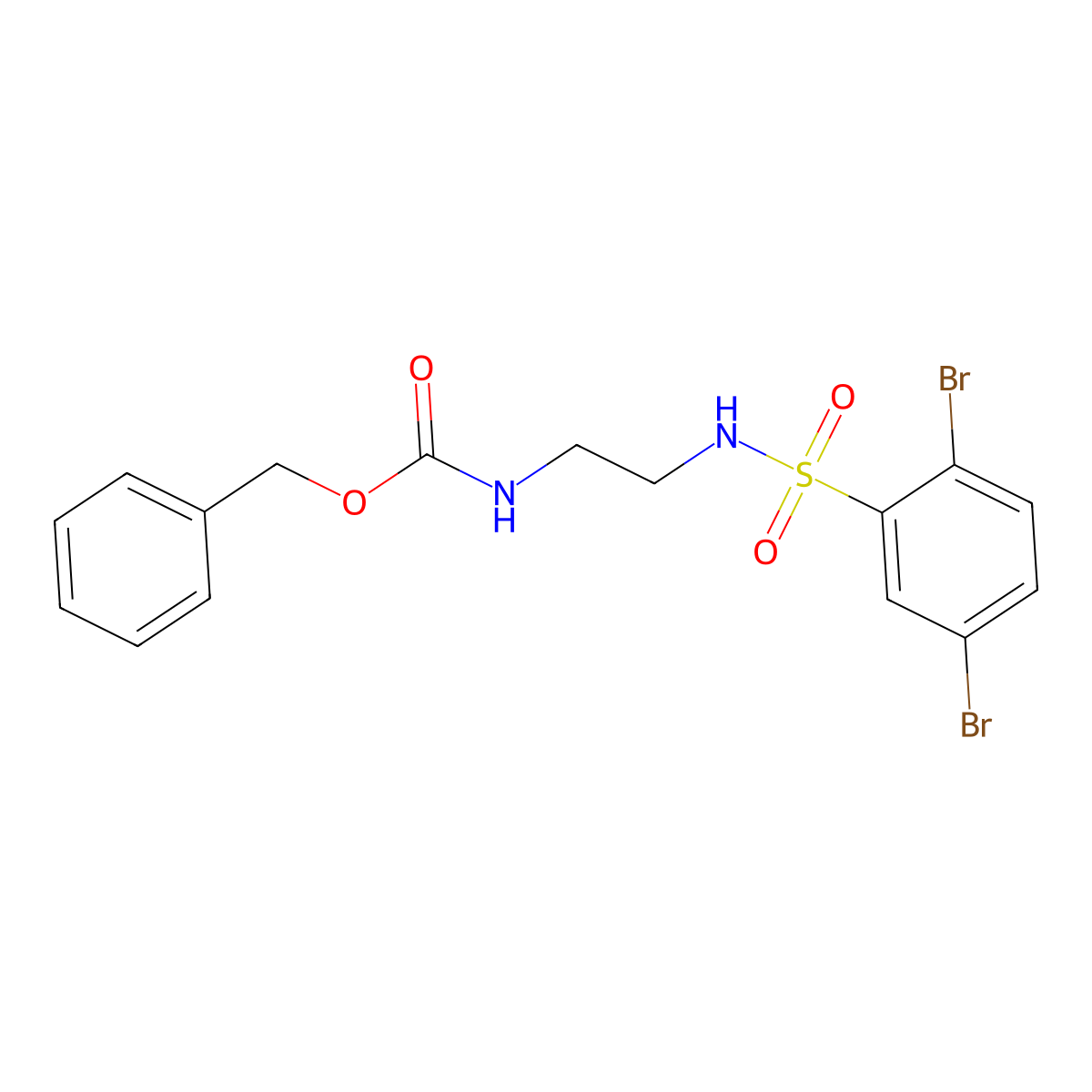 benzyl N-[2-(2,5-dibromobenzenesulfonamido)ethyl]carbamate molecular structure, CAS 2680718-04-9