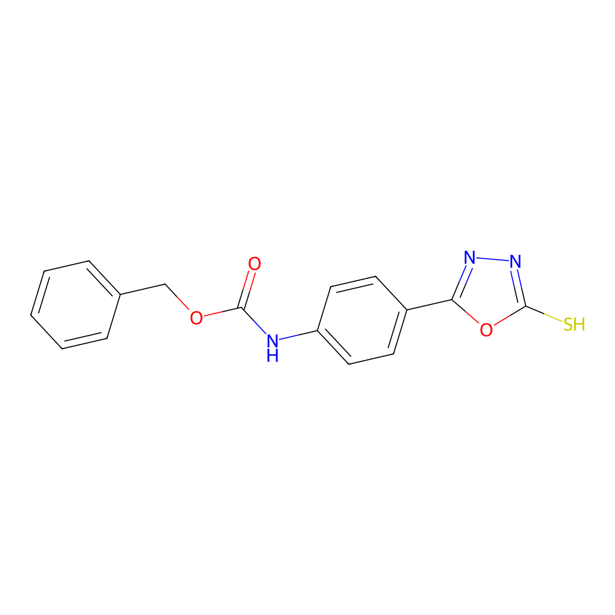 benzyl N-[4-(5-sulfanyl-1,3,4-oxadiazol-2-yl)phenyl]carbamate molecular structure, CAS 2680718-05-0