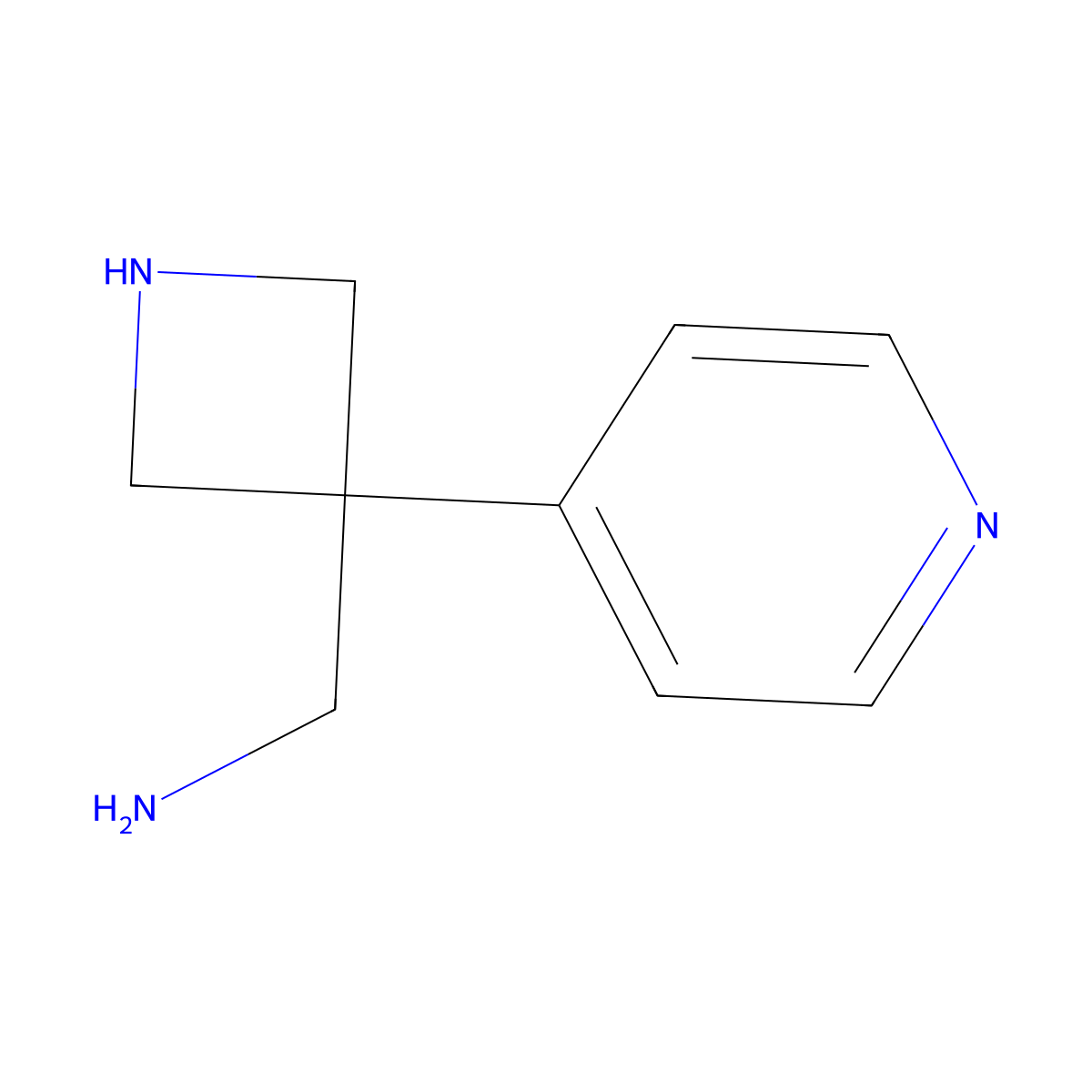 1-[3-(Pyridin-4-yl)azetidin-3-yl]methanamine molecular structure, CAS 2680718-15-2