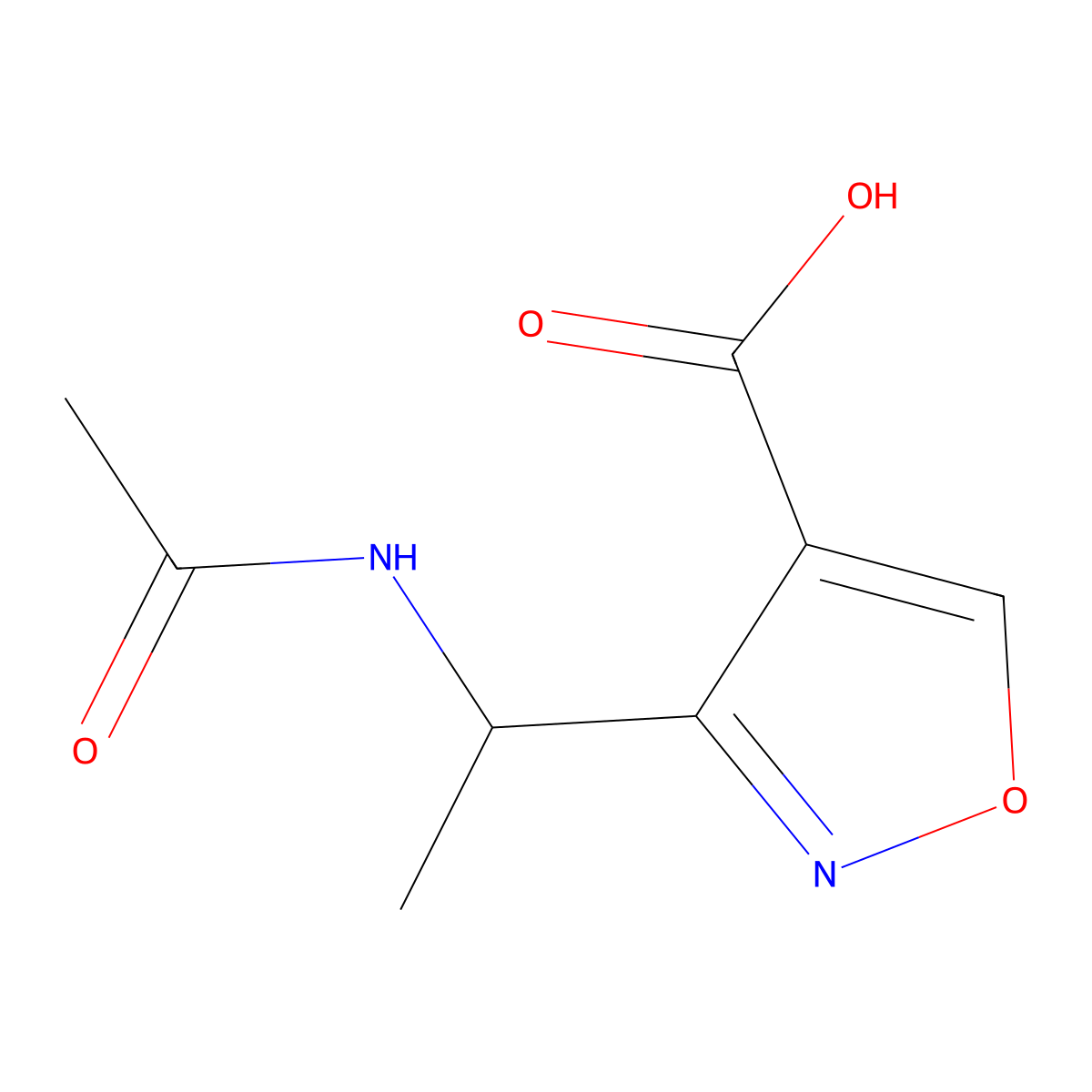 3-(1-Acetamidoethyl)-1,2-oxazole-4-carboxylic acid molecular structure, CAS 2680718-17-4