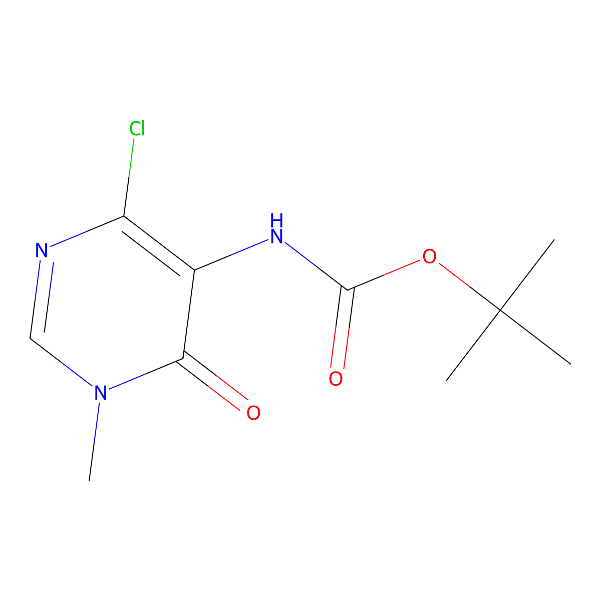 tert-butyl N-(4-chloro-1-methyl-6-oxo-1,6-dihydropyrimidin-5-yl)carbamate molecular structure, CAS 2680718-22-1
