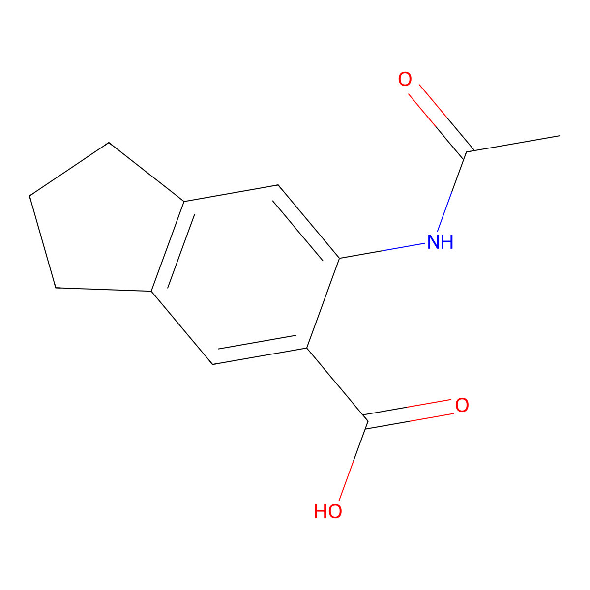 6-acetamido-2,3-dihydro-1H-indene-5-carboxylic acid molecular structure, CAS 2680718-23-2