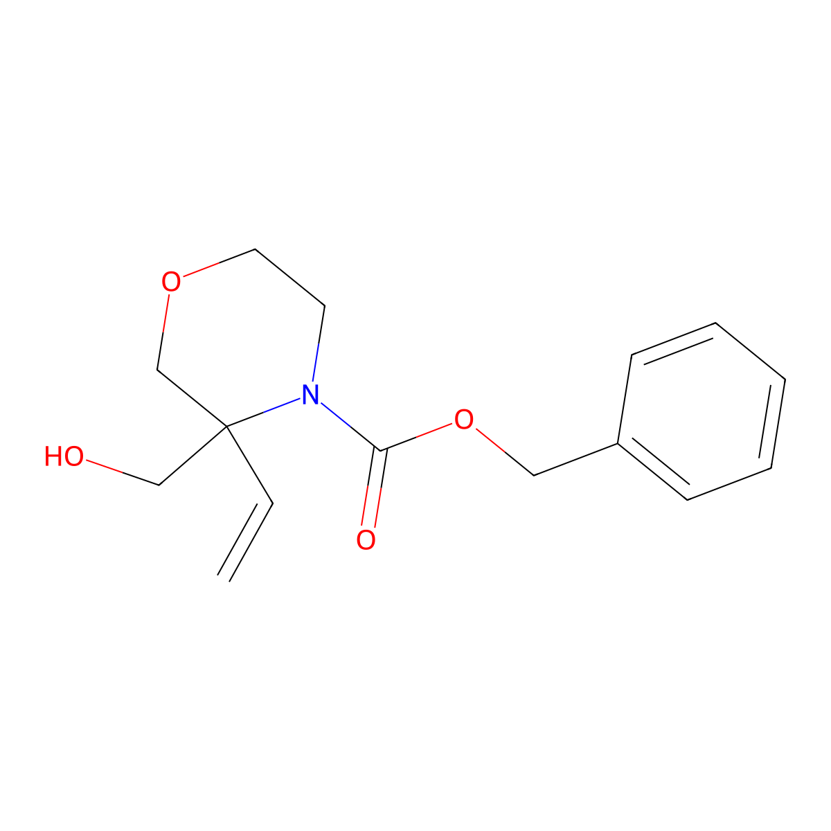 Benzyl 3-ethenyl-3-(hydroxymethyl)morpholine-4-carboxylate molecular structure, CAS 2680718-33-4
