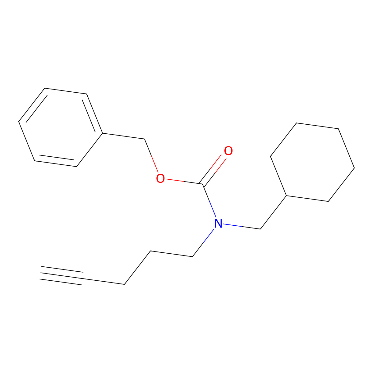 benzyl N-(cyclohexylmethyl)-N-(pent-4-yn-1-yl)carbamate molecular structure, CAS 2680718-36-7