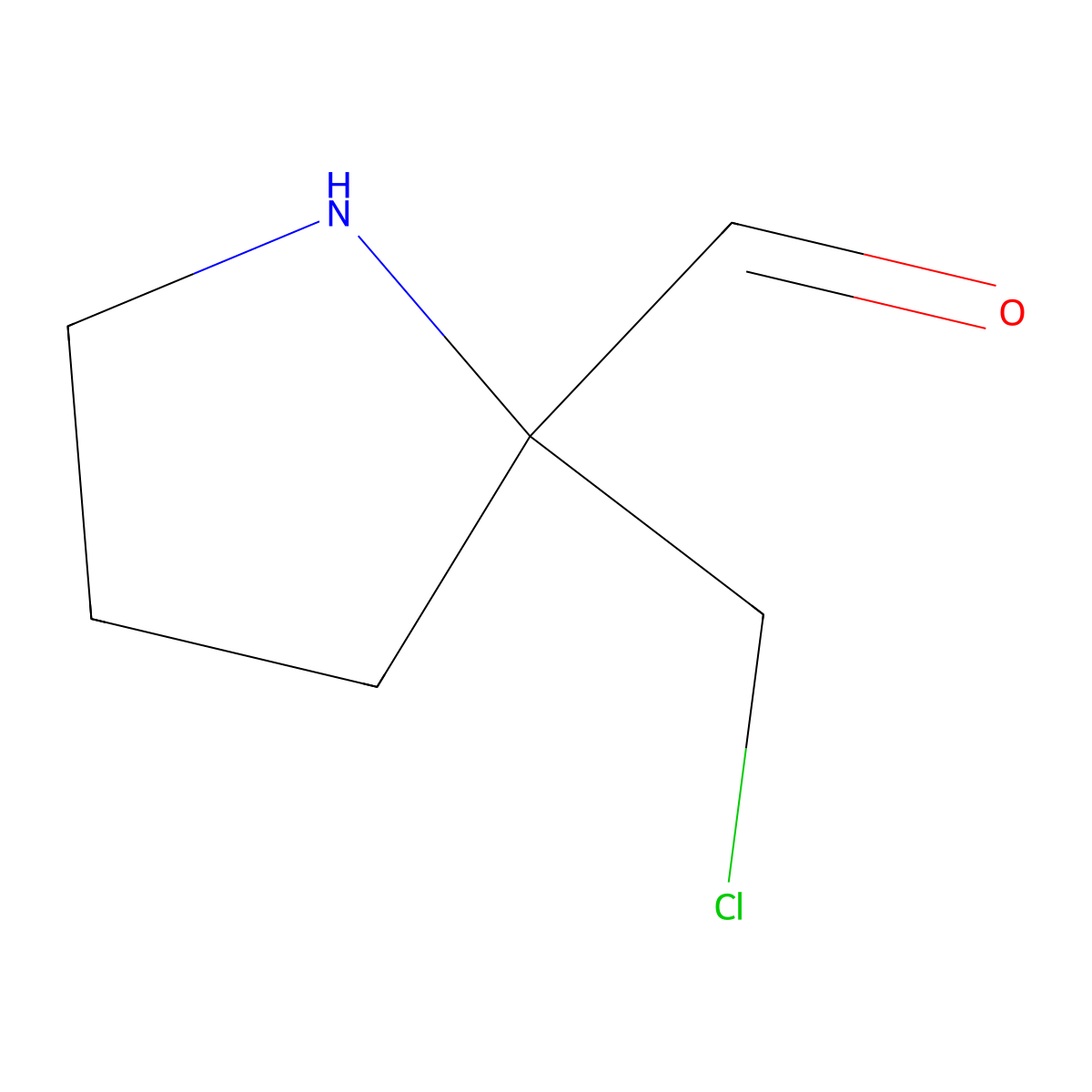 2-(Chloromethyl)pyrrolidine-2-carbaldehyde molecular structure, CAS 2680718-39-0