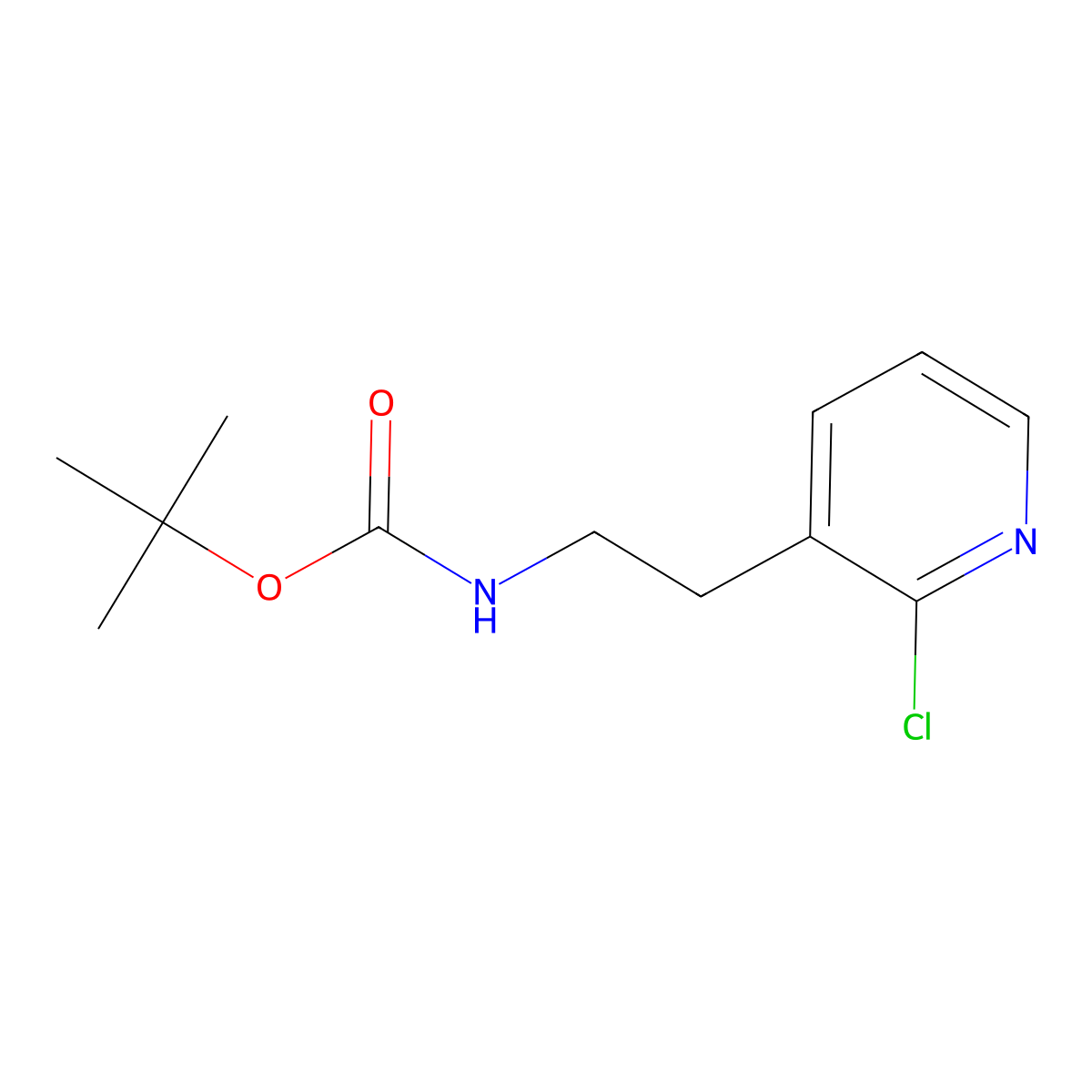 tert-butyl N-[2-(2-chloropyridin-3-yl)ethyl]carbamate molecular structure, CAS 2680718-42-5