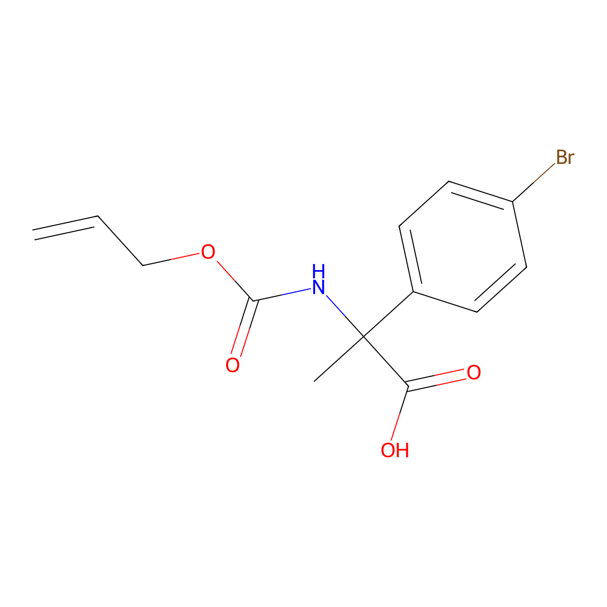 2-(4-Bromophenyl)-2-{[(prop-2-en-1-yloxy)carbonyl]amino}propanoic acid molecular structure, CAS 2680718-43-6