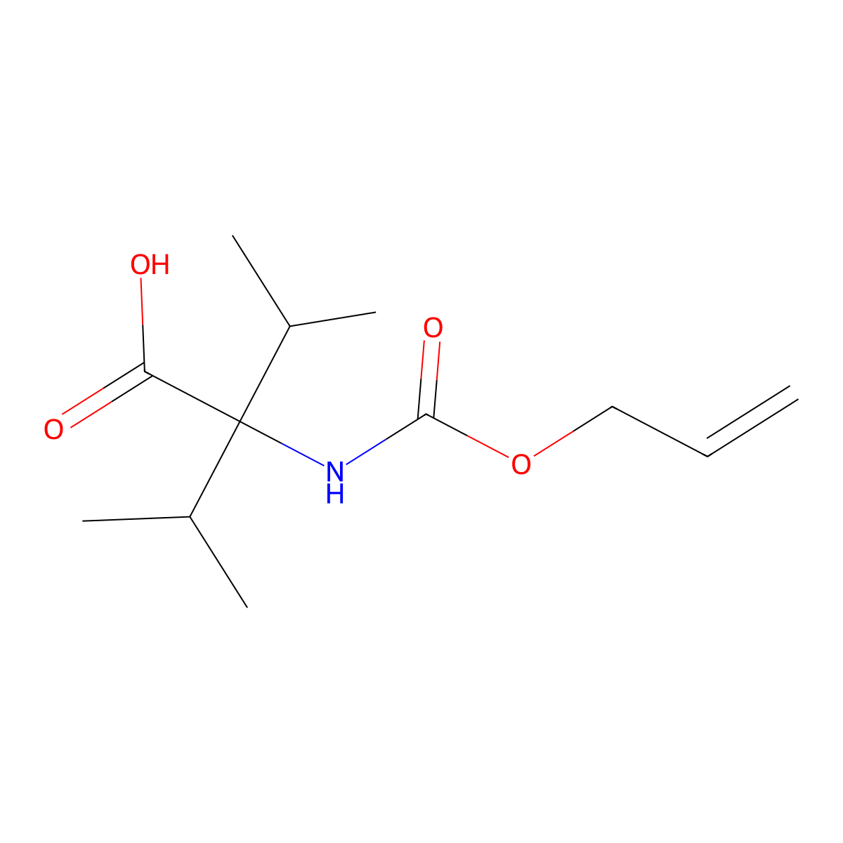 3-Methyl-2-{[(prop-2-en-1-yloxy)carbonyl]amino}-2-(propan-2-yl)butanoic acid molecular structure, CAS 2680718-46-9