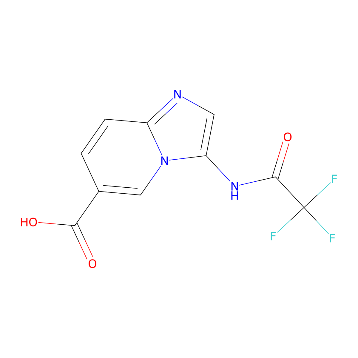 3-(2,2,2-Trifluoroacetamido)imidazo[1,2-a]pyridine-6-carboxylic acid molecular structure, CAS 2680718-47-0