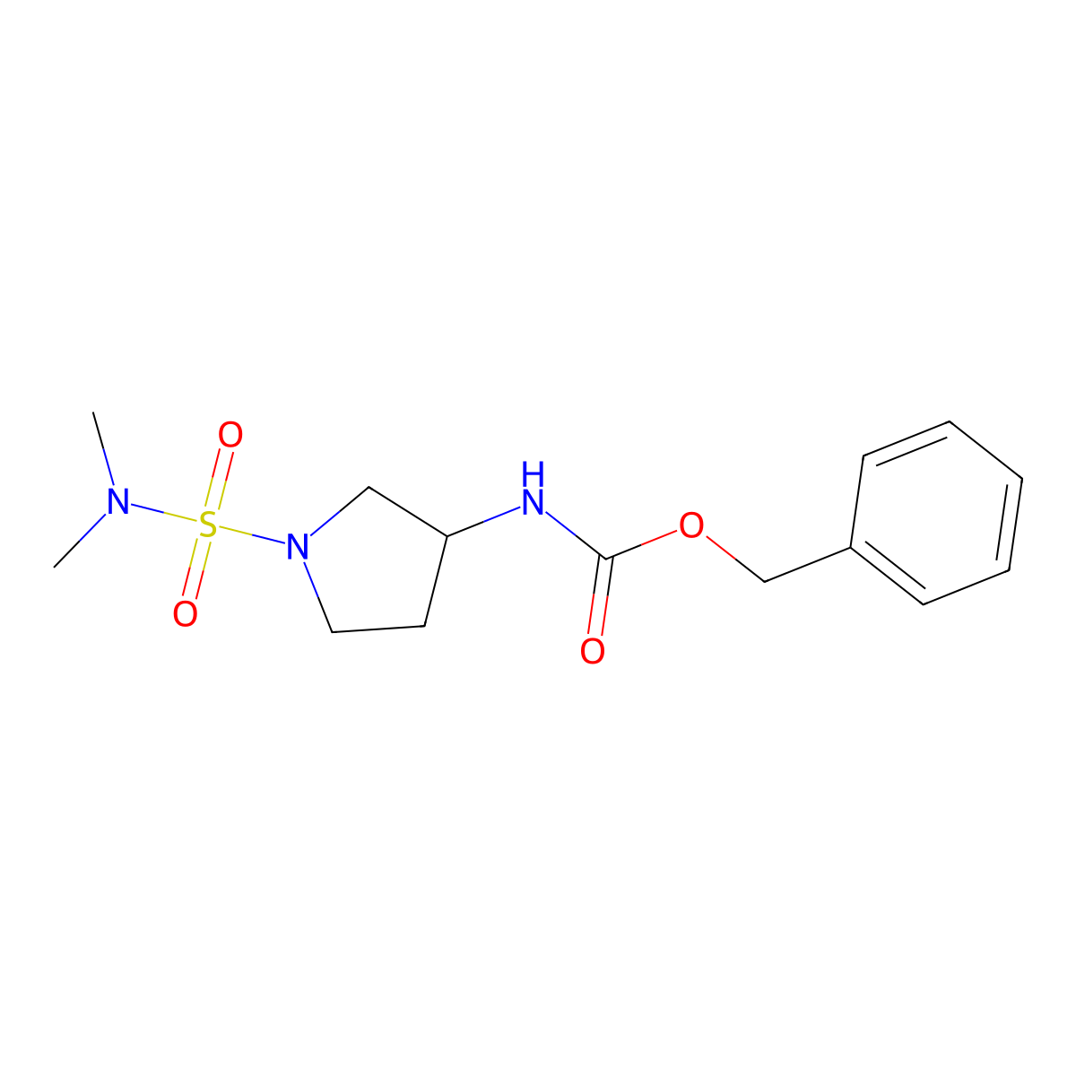 benzyl N-[1-(dimethylsulfamoyl)pyrrolidin-3-yl]carbamate molecular structure, CAS 2680718-49-2