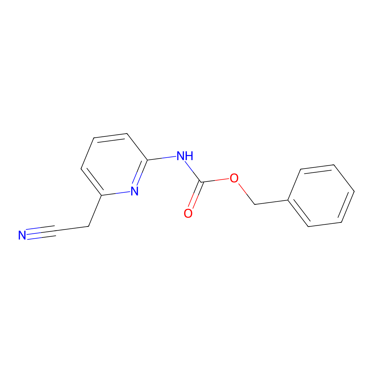 benzyl N-[6-(cyanomethyl)pyridin-2-yl]carbamate molecular structure, CAS 2680718-51-6