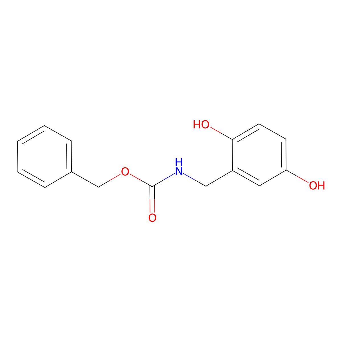 benzyl N-[(2,5-dihydroxyphenyl)methyl]carbamate molecular structure, CAS 2680718-55-0