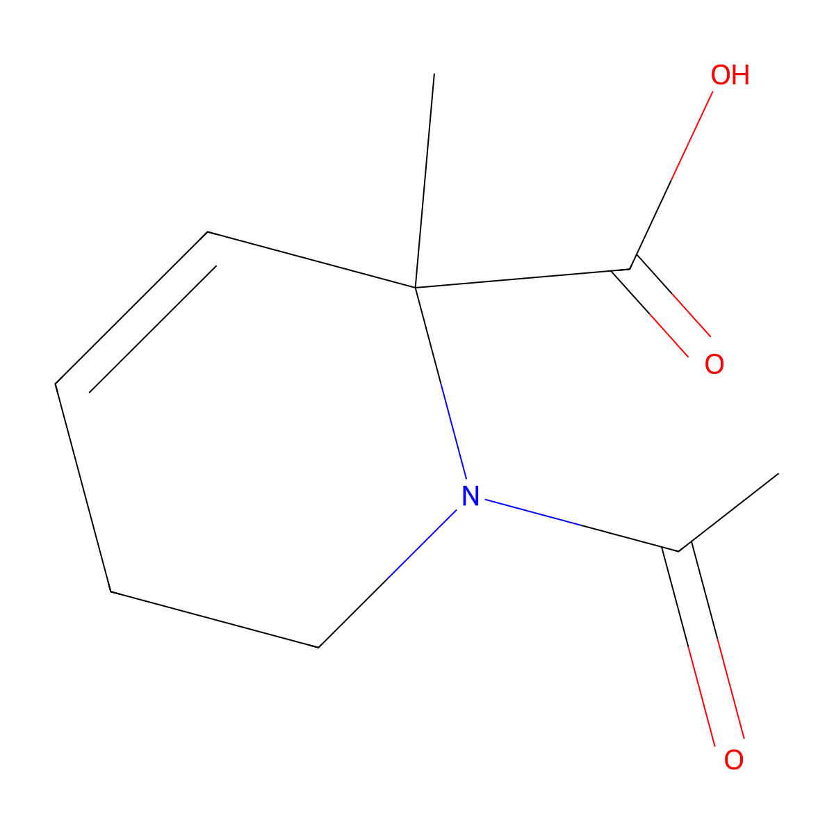 1-Acetyl-2-methyl-1,2,5,6-tetrahydropyridine-2-carboxylic acid molecular structure, CAS 2680718-57-2