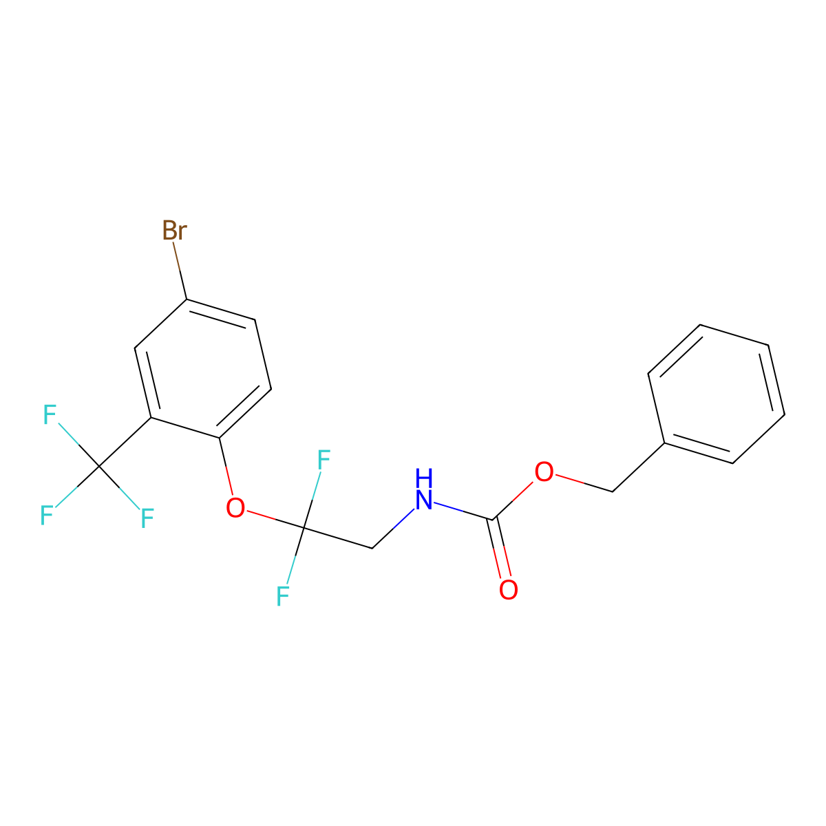 benzyl N-{2-[4-bromo-2-(trifluoromethyl)phenoxy]-2,2-difluoroethyl}carbamate molecular structure, CAS 2680718-59-4