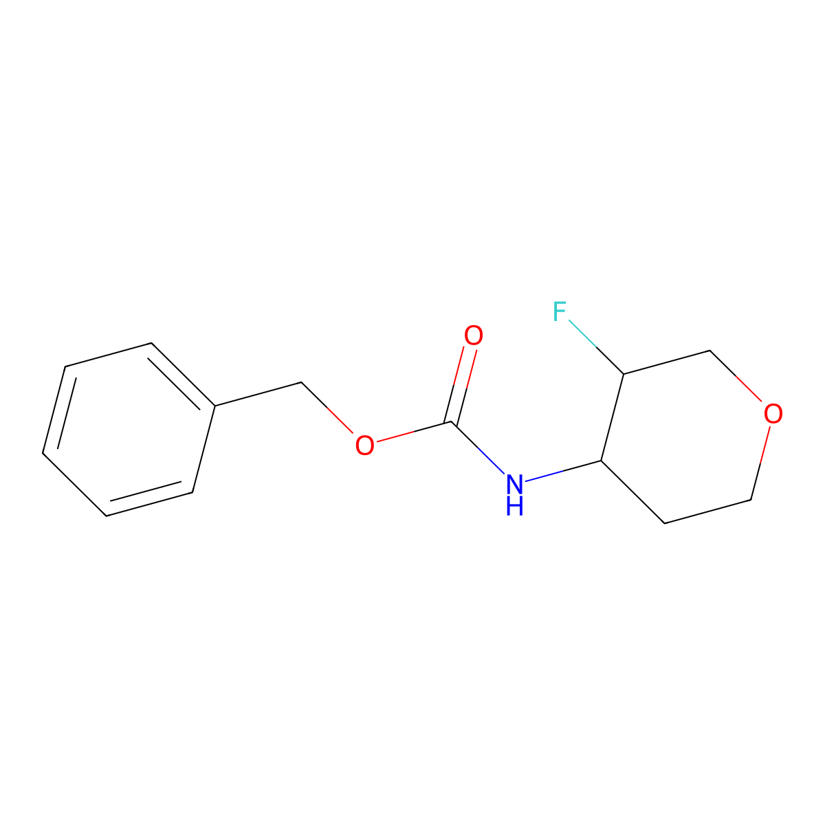 benzyl N-(3-fluorooxan-4-yl)carbamate molecular structure, CAS 2680718-61-8