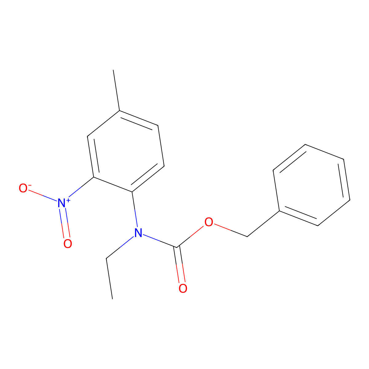 benzyl N-ethyl-N-(4-methyl-2-nitrophenyl)carbamate molecular structure, CAS 2680718-71-0