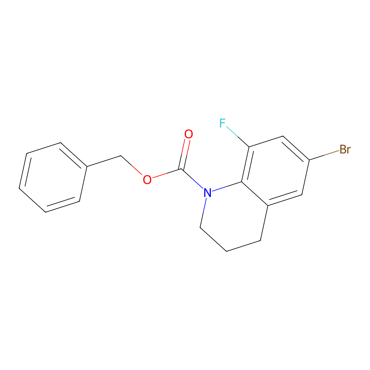 Benzyl 6-bromo-8-fluoro-1,2,3,4-tetrahydroquinoline-1-carboxylate molecular structure, CAS 2680718-72-1