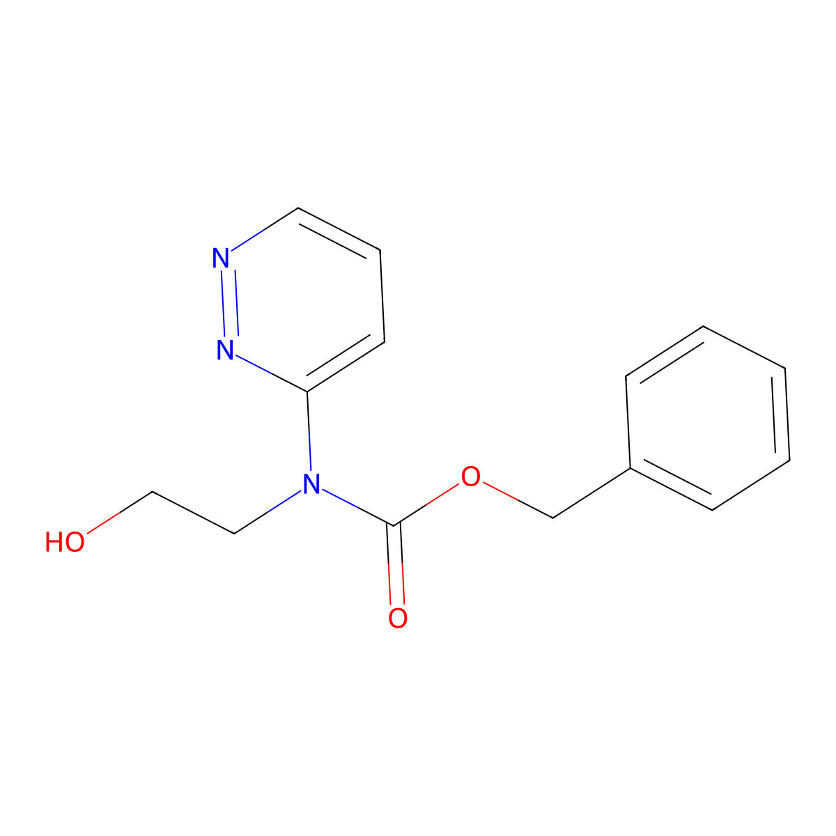 benzyl N-(2-hydroxyethyl)-N-(pyridazin-3-yl)carbamate molecular structure, CAS 2680718-74-3