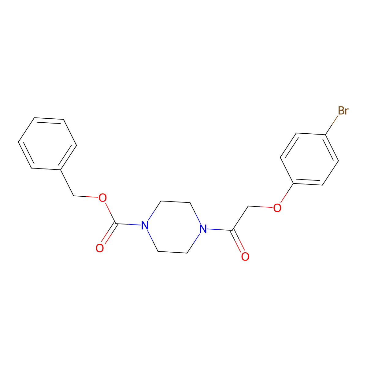 Benzyl 4-[2-(4-bromophenoxy)acetyl]piperazine-1-carboxylate molecular structure, CAS 2680718-75-4