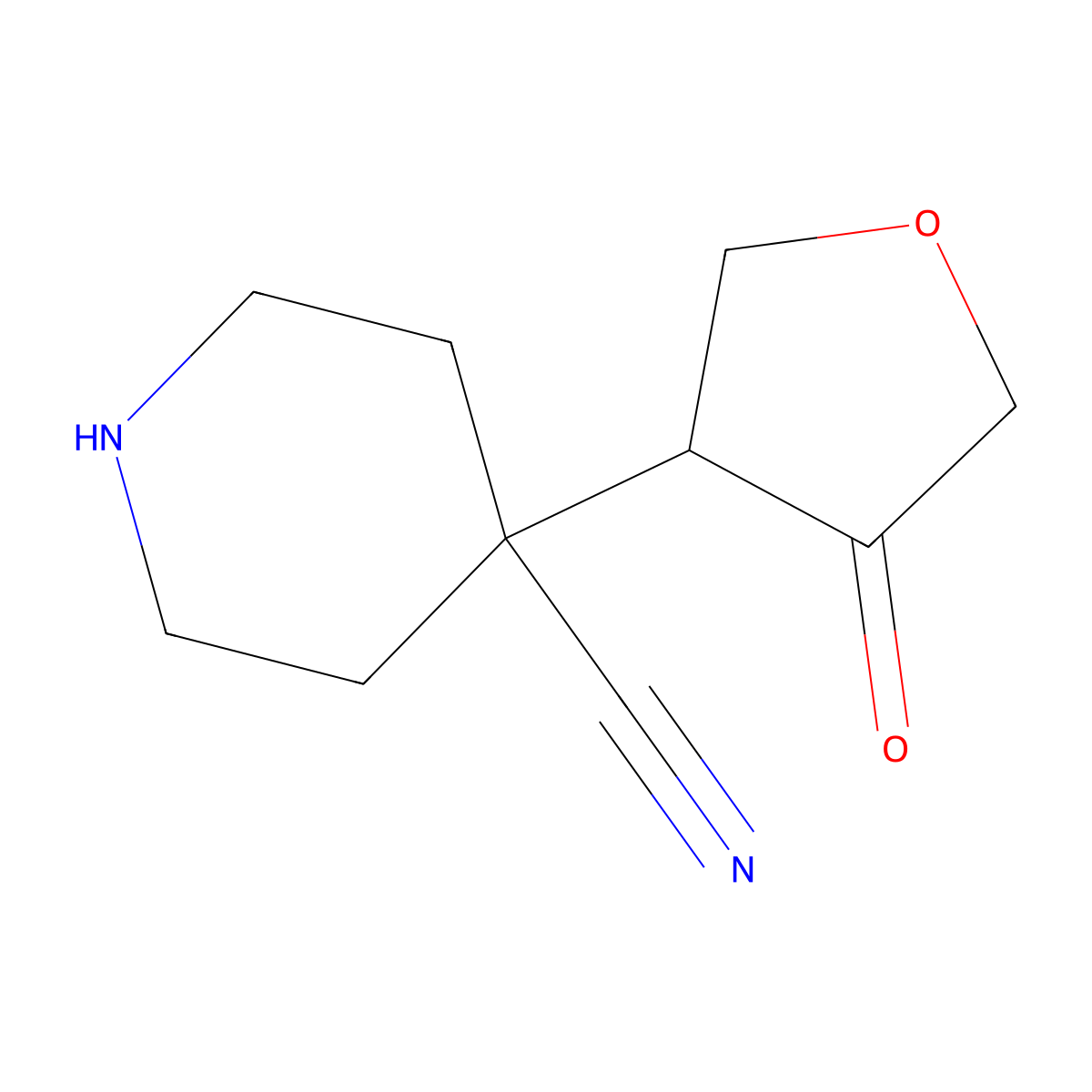 4-(4-Oxooxolan-3-yl)piperidine-4-carbonitrile molecular structure, CAS 2680718-78-7