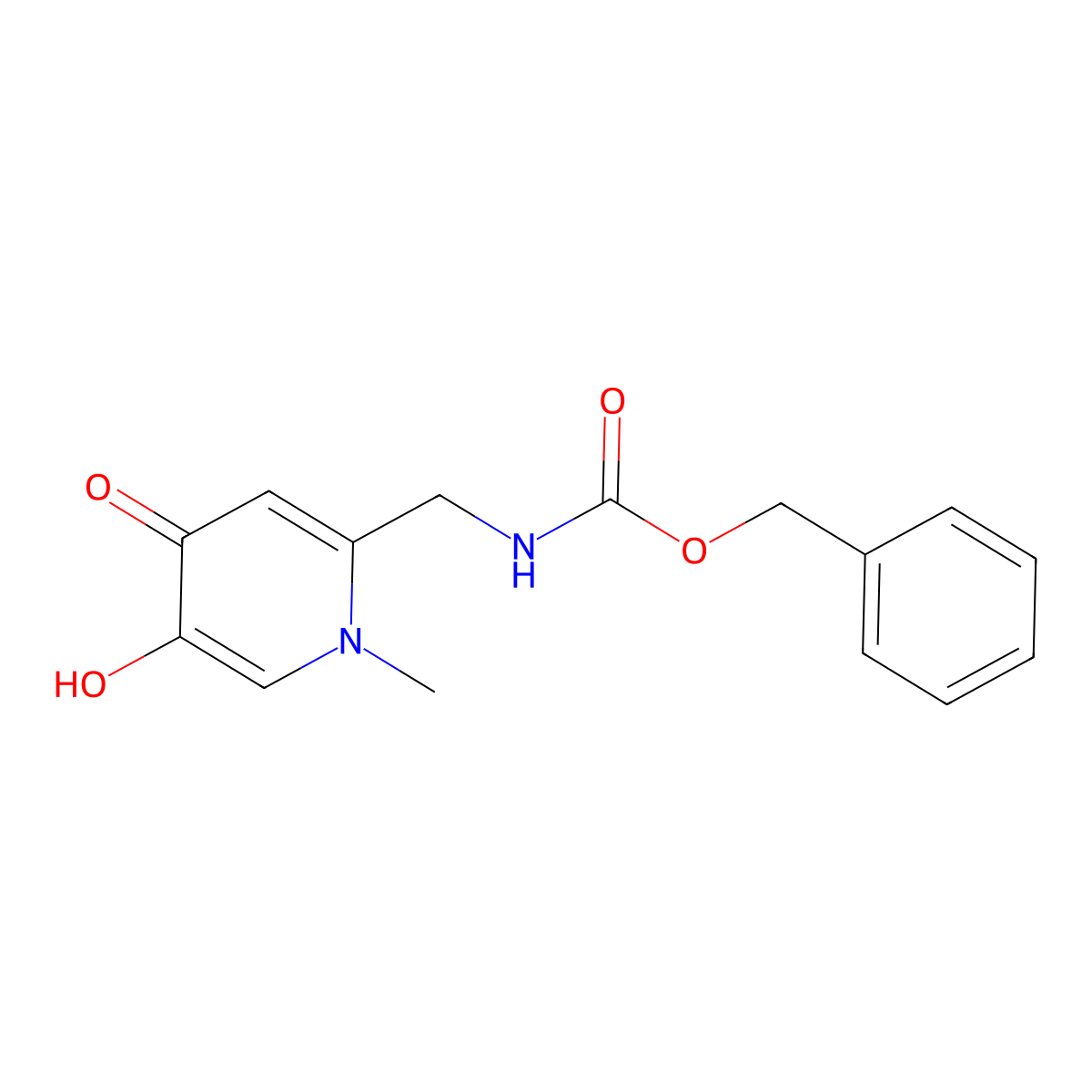 benzyl N-[(5-hydroxy-1-methyl-4-oxo-1,4-dihydropyridin-2-yl)methyl]carbamate molecular structure, CAS 2680718-83-4