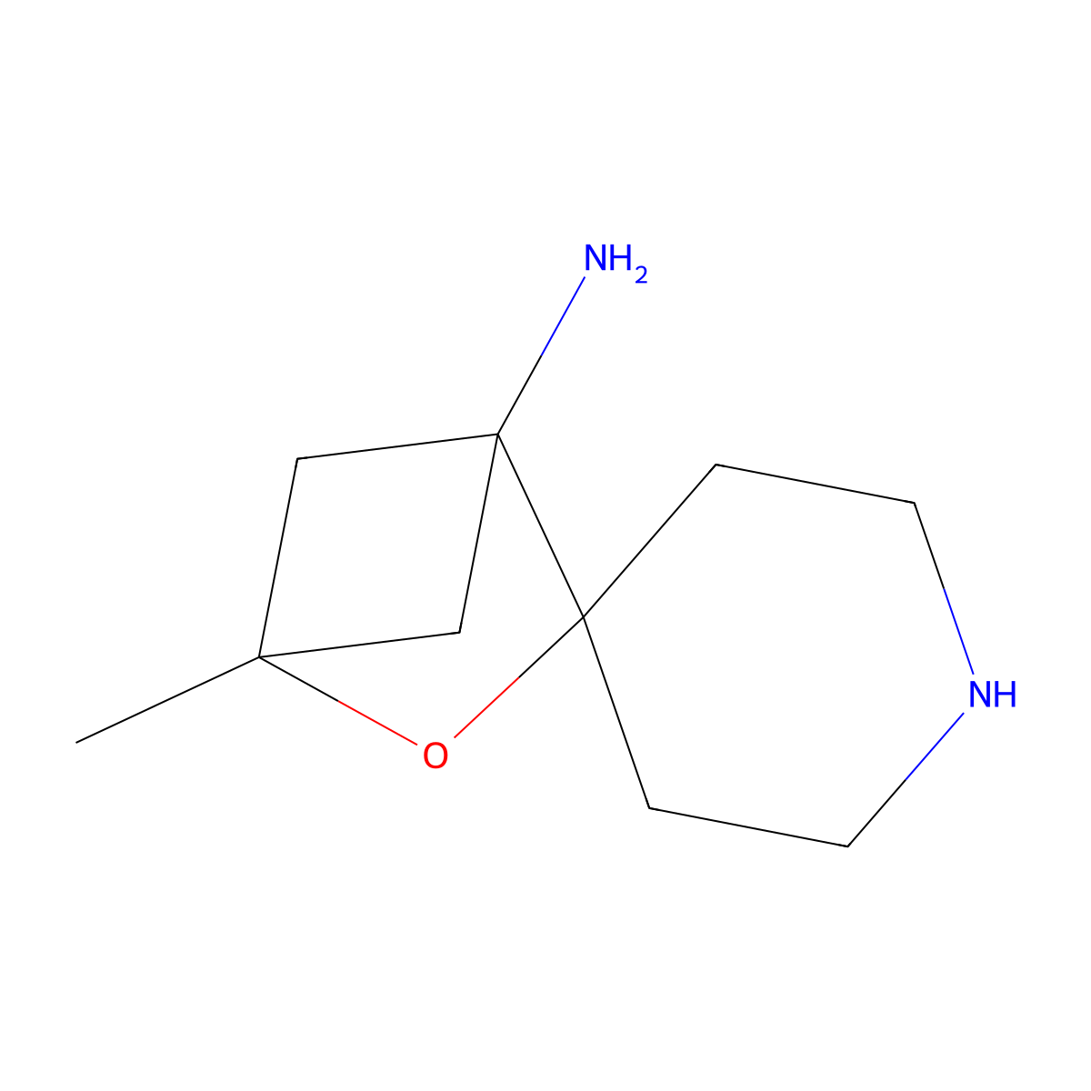 4-Methyl-3-oxaspiro[bicyclo[2.1.1]hexane-2,4'-piperidin]-1-amine molecular structure, CAS 2680718-89-0