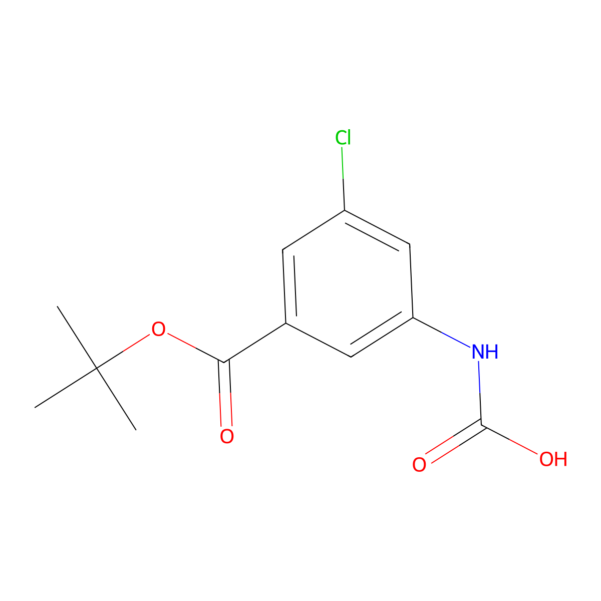 {3-[(Tert-butoxy)carbonyl]-5-chlorophenyl}carbamic acid molecular structure, CAS 2680718-93-6