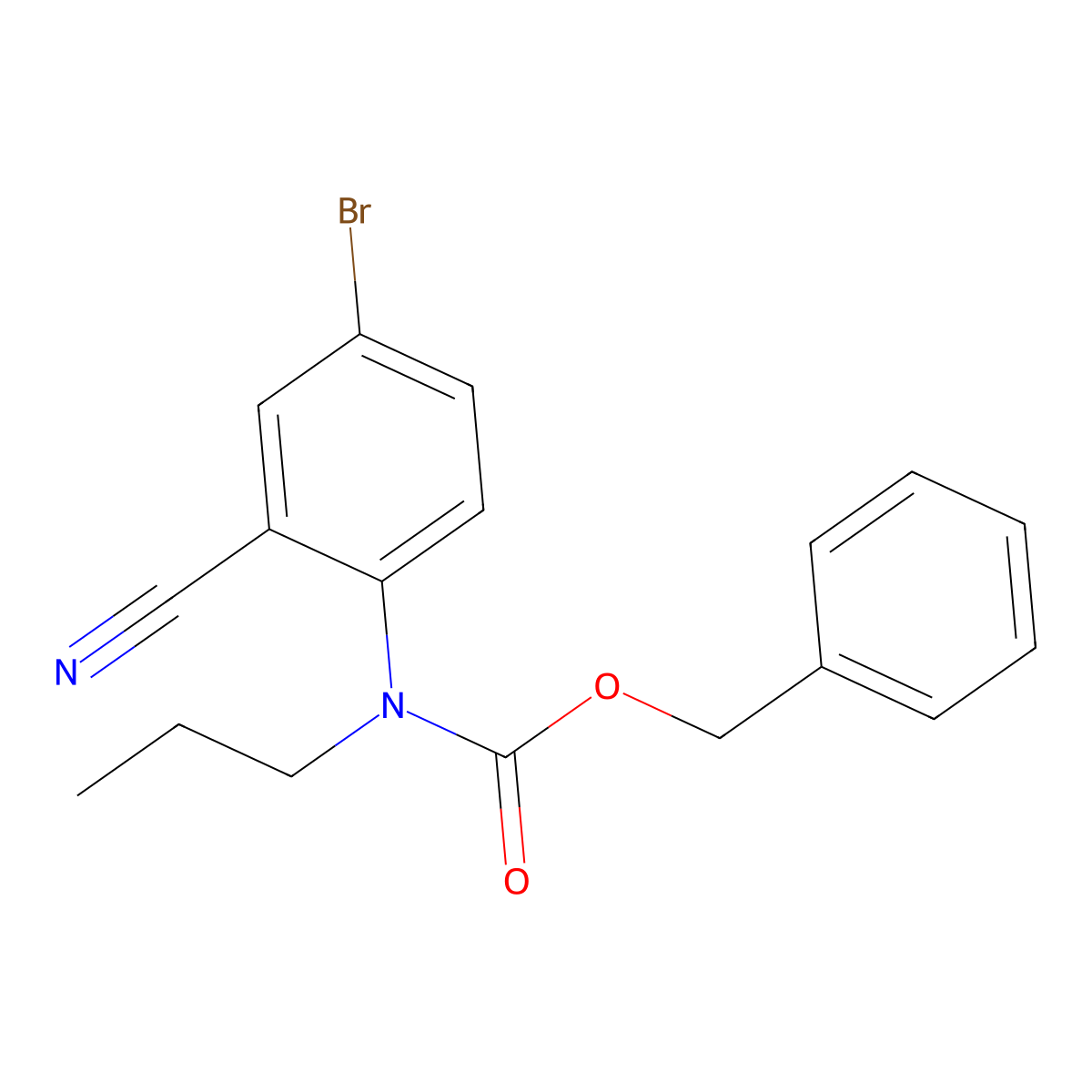benzyl N-(4-bromo-2-cyanophenyl)-N-propylcarbamate molecular structure, CAS 2680719-15-5