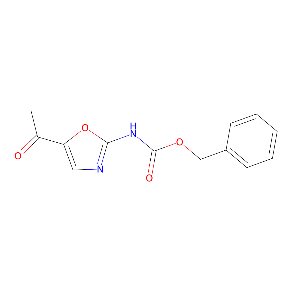 benzyl N-(5-acetyl-1,3-oxazol-2-yl)carbamate molecular structure, CAS 2680719-16-6