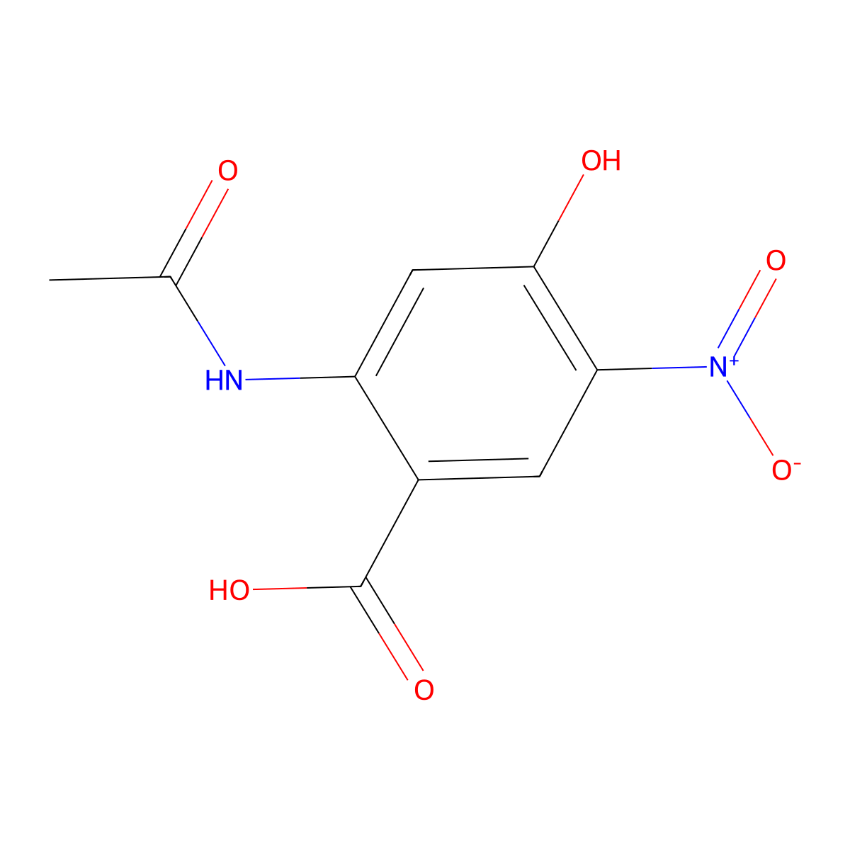 2-Acetamido-4-hydroxy-5-nitrobenzoic acid molecular structure, CAS 2680719-21-3