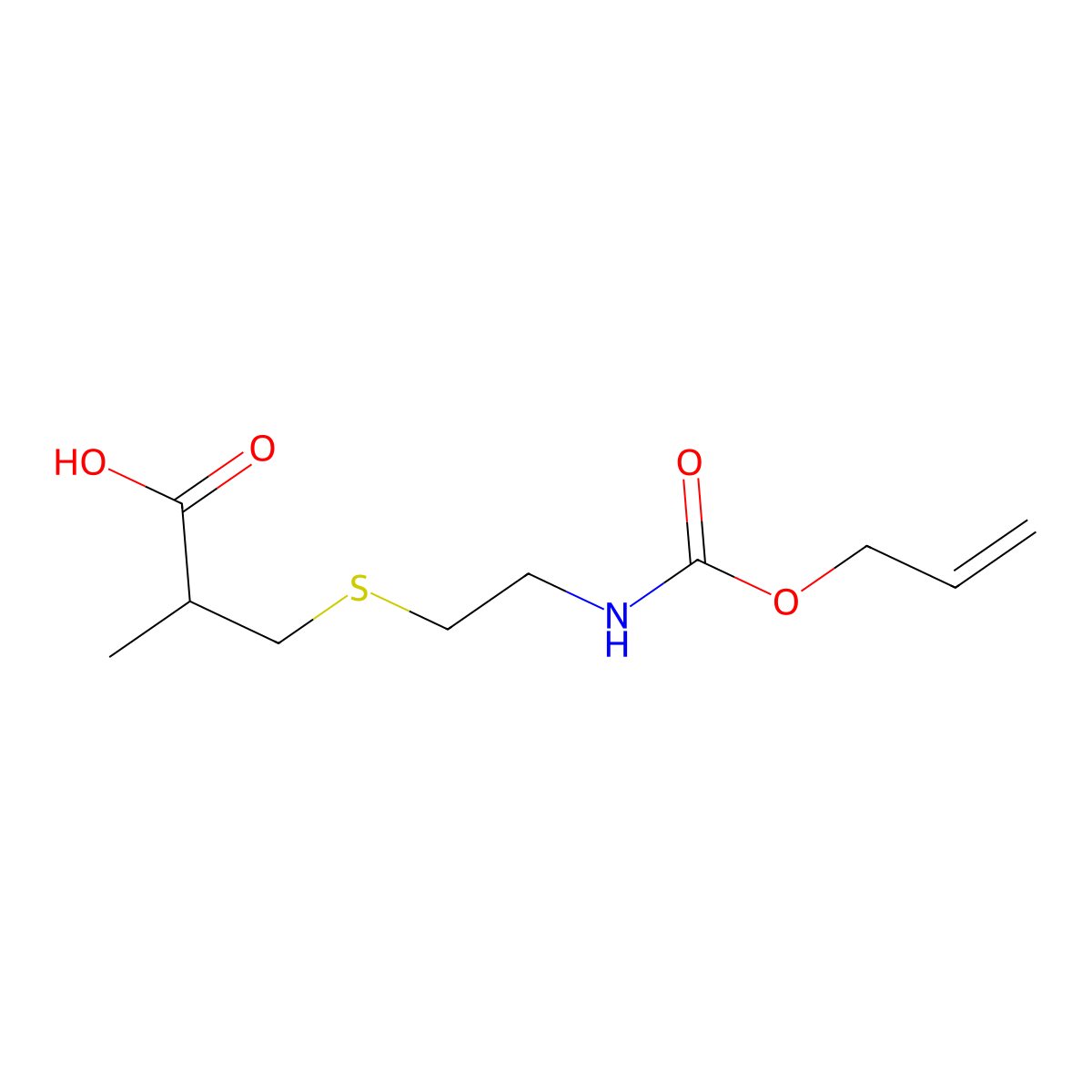 2-Methyl-3-[(2-{[(prop-2-en-1-yloxy)carbonyl]amino}ethyl)sulfanyl]propanoic acid molecular structure, CAS 2680719-23-5