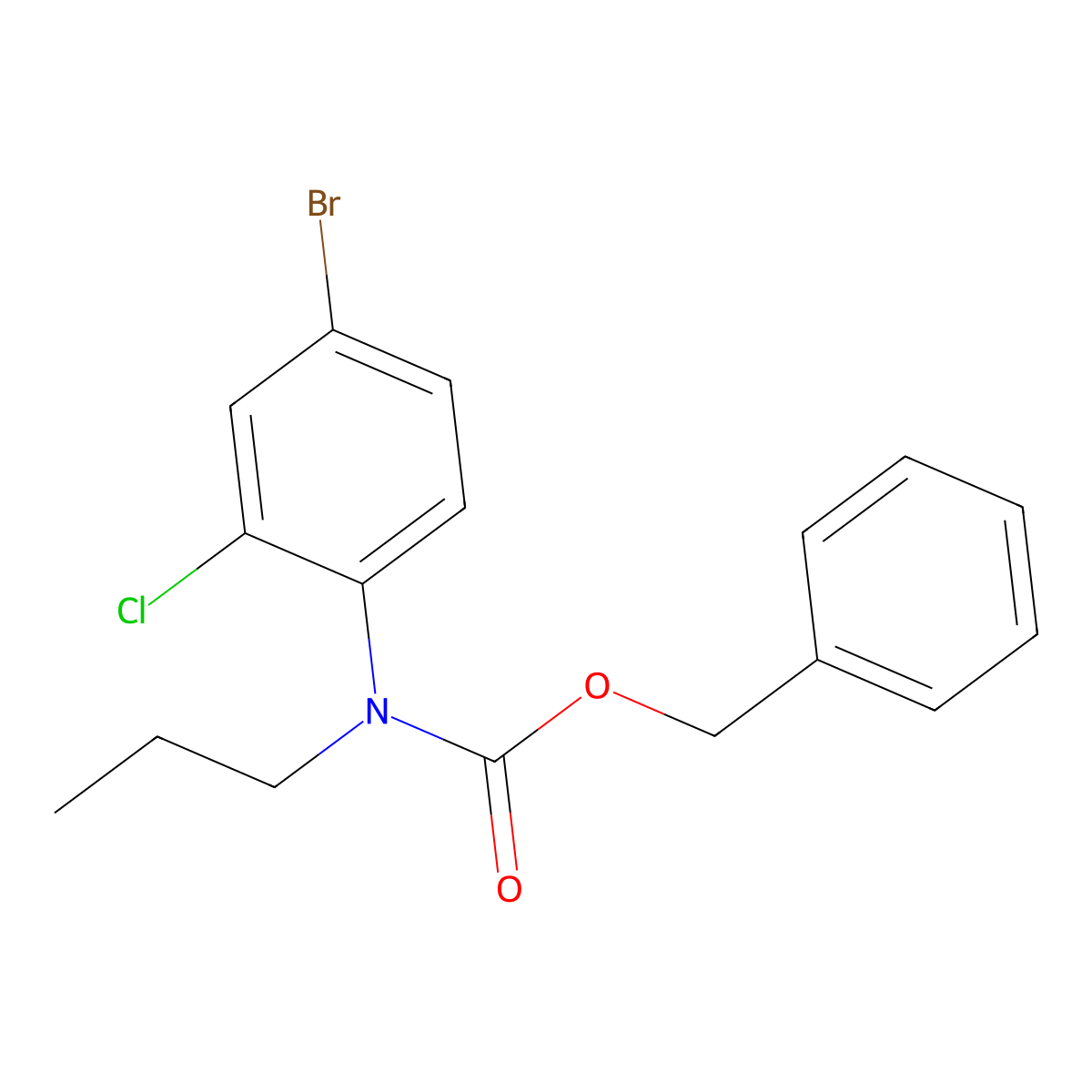 benzyl N-(4-bromo-2-chlorophenyl)-N-propylcarbamate molecular structure, CAS 2680719-31-5