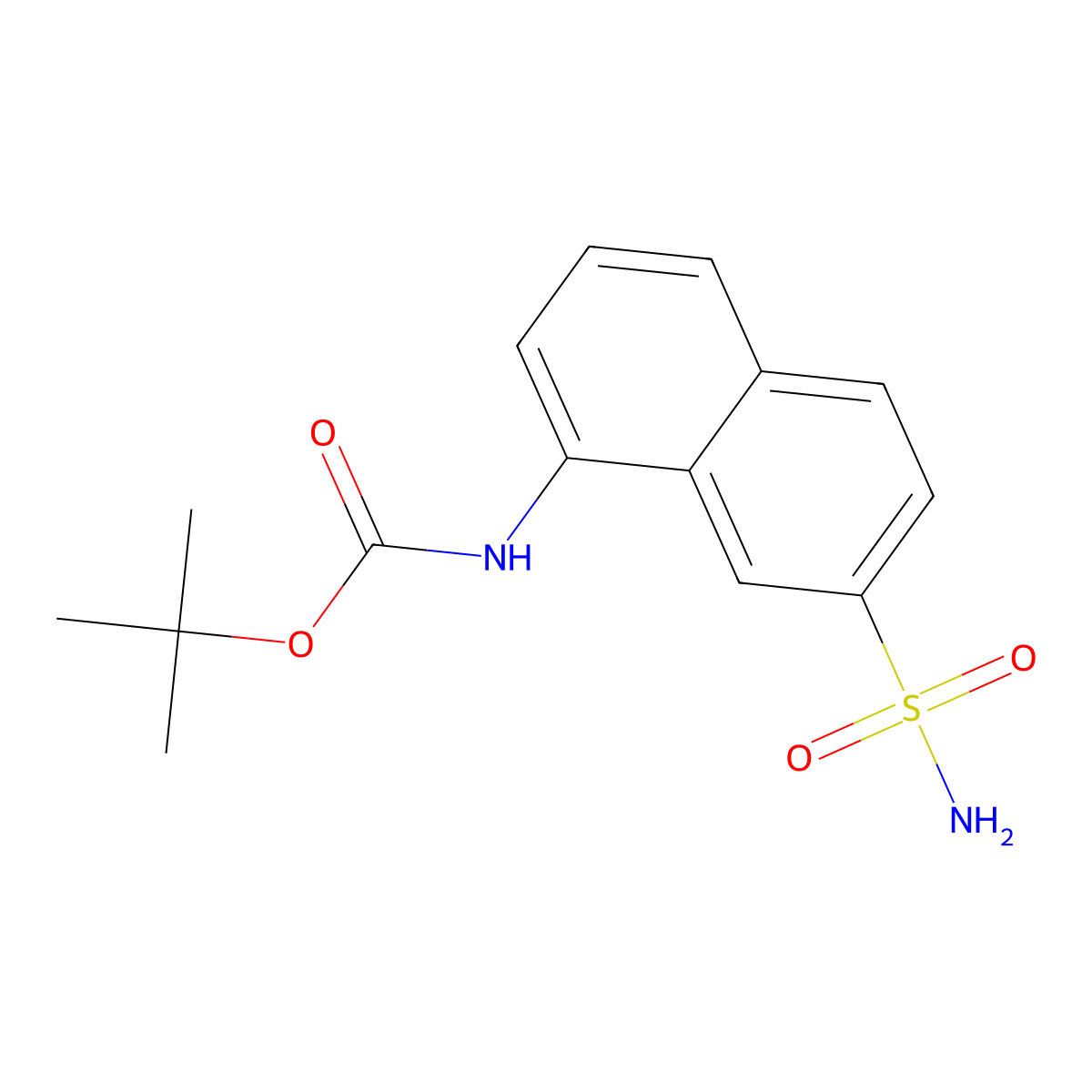 tert-butyl N-(7-sulfamoylnaphthalen-1-yl)carbamate molecular structure, CAS 2680719-36-0