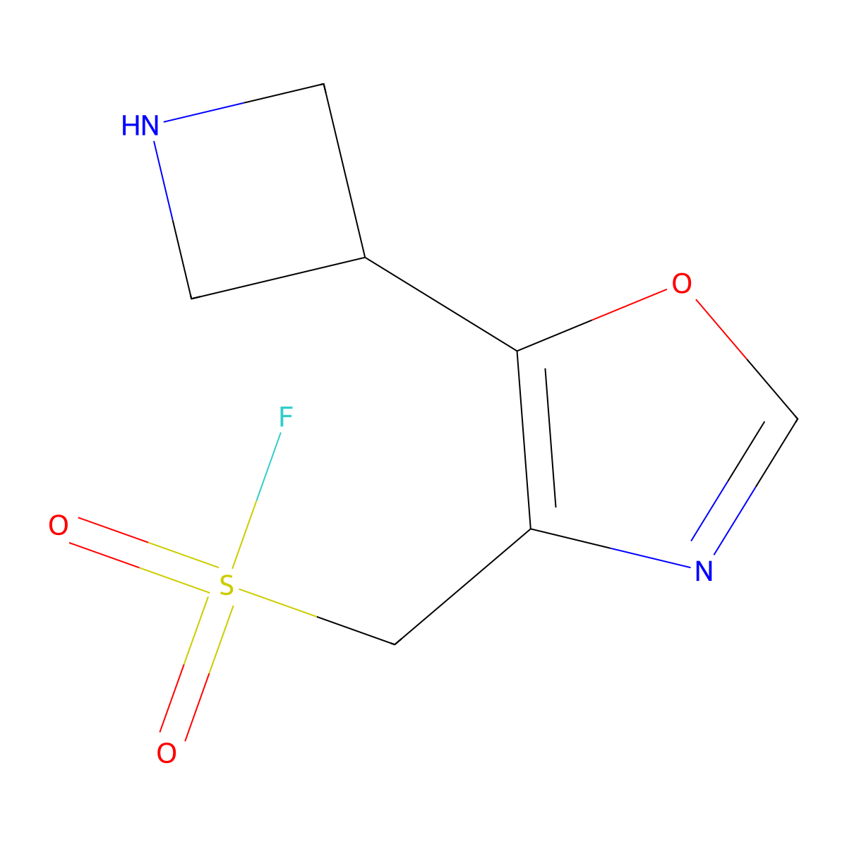 [5-(Azetidin-3-yl)-1,3-oxazol-4-yl]methanesulfonyl fluoride molecular structure, CAS 2680719-38-2