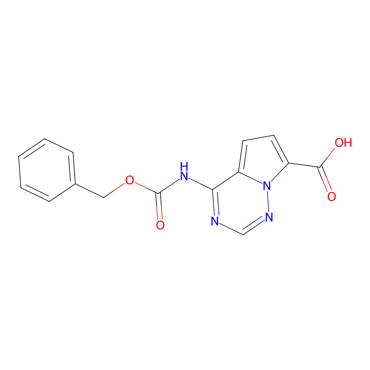 4-{[(Benzyloxy)carbonyl]amino}pyrrolo[2,1-f][1,2,4]triazine-7-carboxylic acid molecular structure, CAS 2680719-41-7