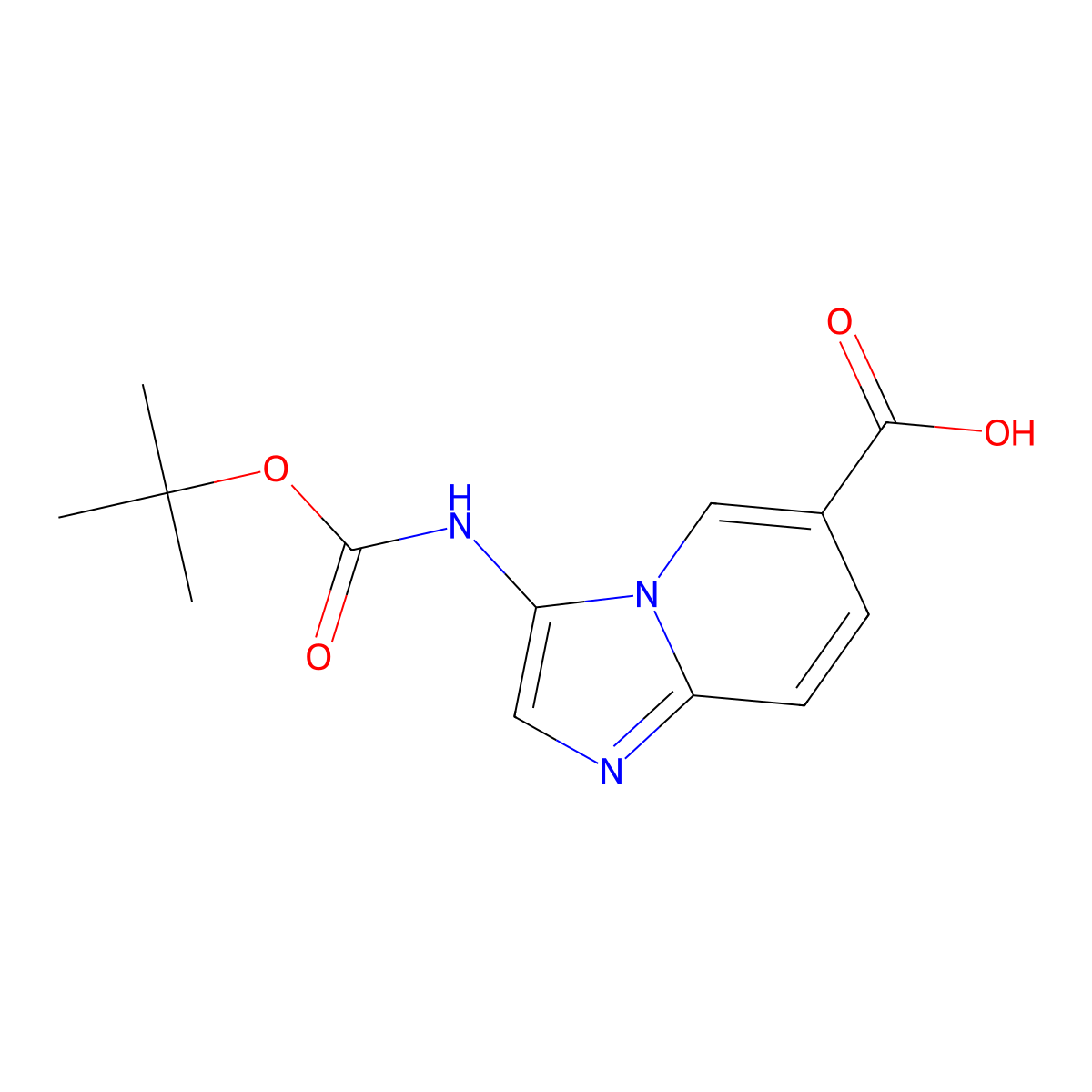 3-{[(Tert-butoxy)carbonyl]amino}imidazo[1,2-a]pyridine-6-carboxylic acid molecular structure, CAS 2680719-44-0