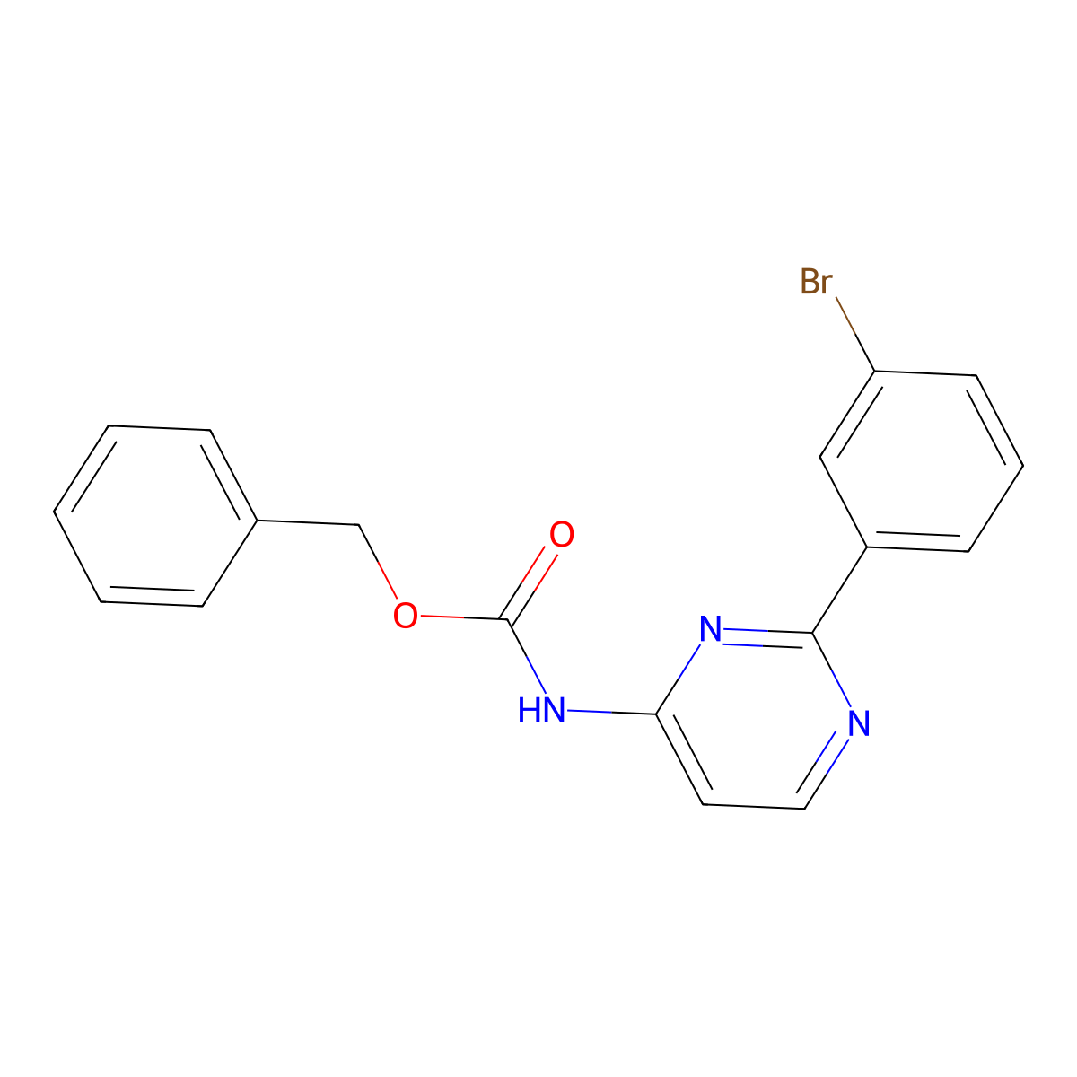 benzyl N-[2-(3-bromophenyl)pyrimidin-4-yl]carbamate molecular structure, CAS 2680719-56-4