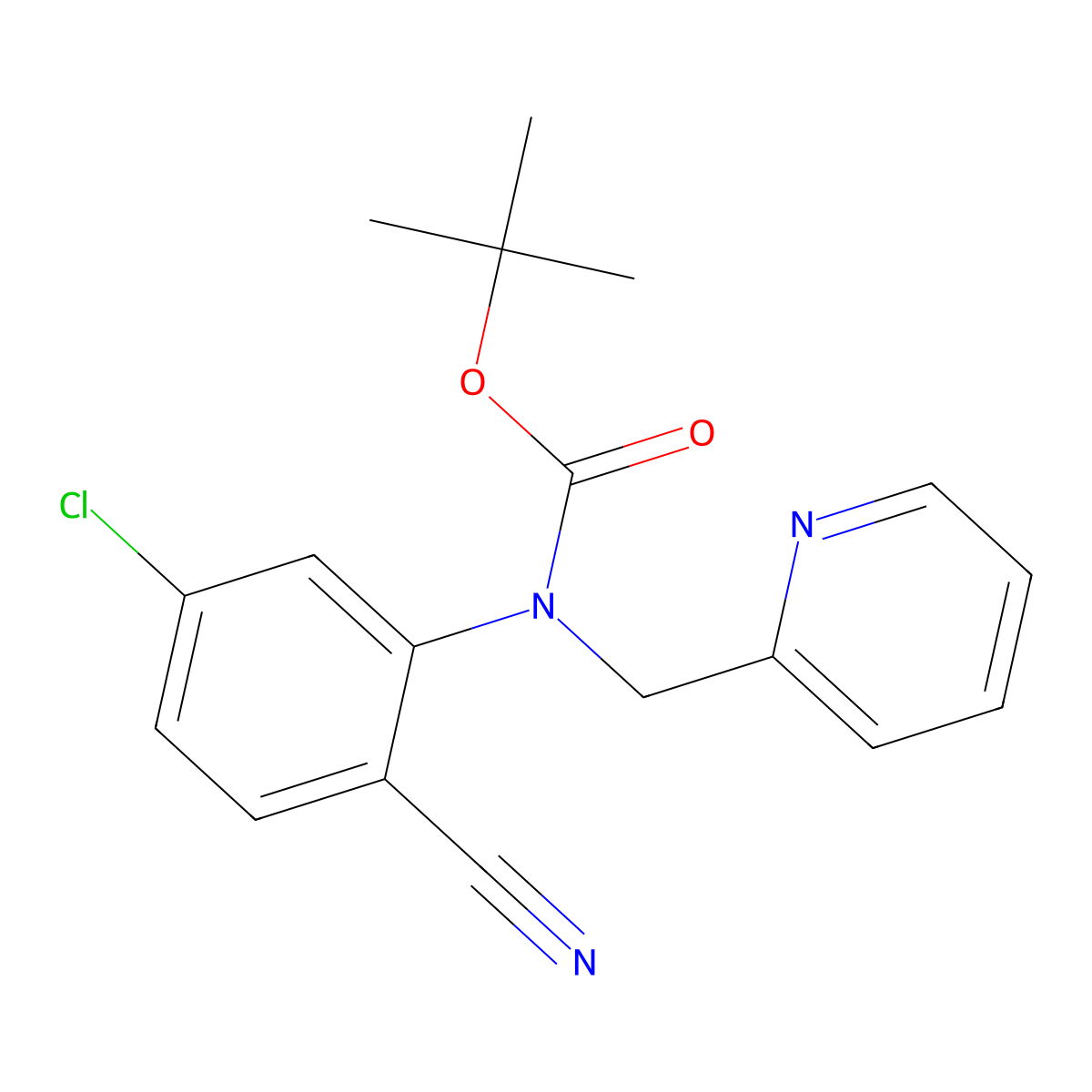 tert-butyl N-(5-chloro-2-cyanophenyl)-N-[(pyridin-2-yl)methyl]carbamate molecular structure, CAS 2680719-69-9