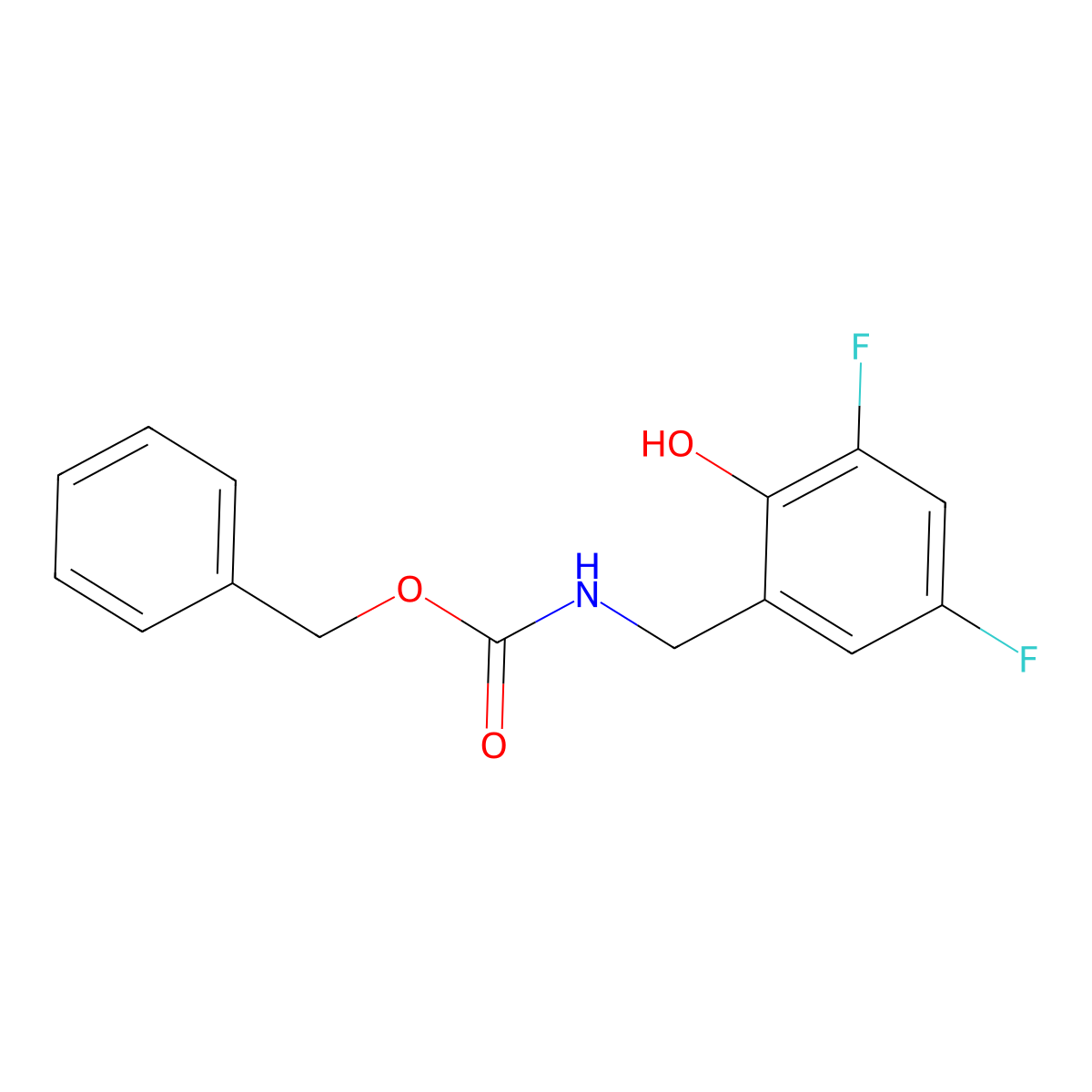 benzyl N-[(3,5-difluoro-2-hydroxyphenyl)methyl]carbamate molecular structure, CAS 2680719-73-5