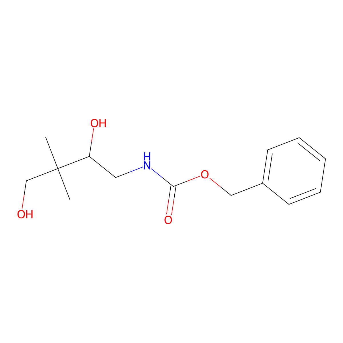benzyl N-(2,4-dihydroxy-3,3-dimethylbutyl)carbamate molecular structure, CAS 2680719-77-9